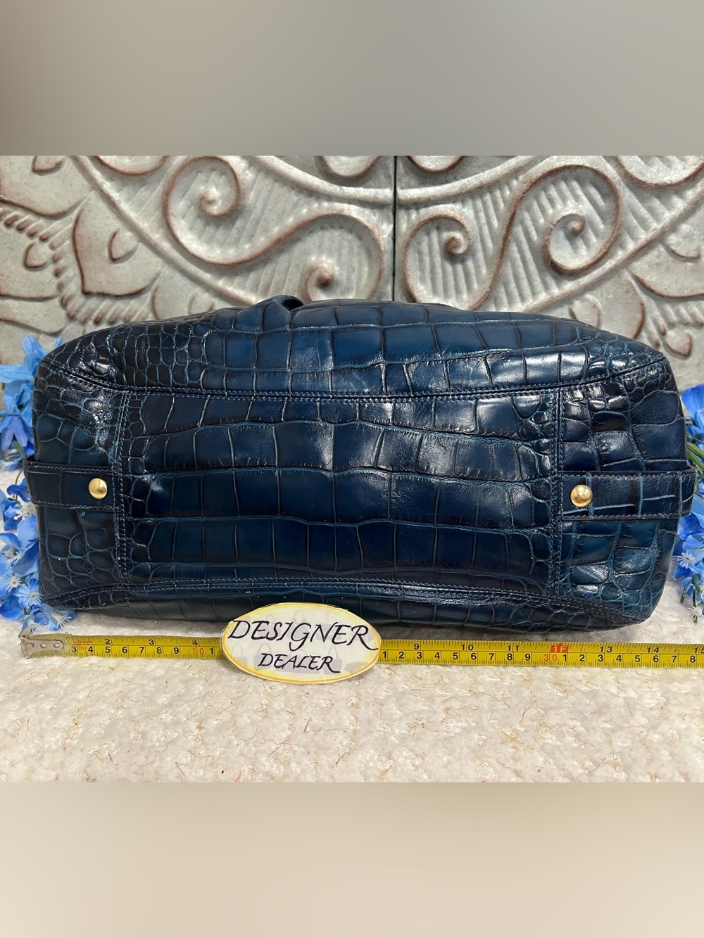 COACH Madison Maggie Blue Croc Embossed Leather Shoulder bag 14325 RARE! - Picture 9 of 12